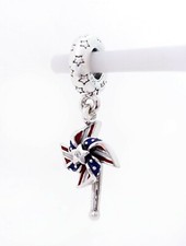 NEW 100%  PANDORA 925 American Pinwheel Stars & Stripes Charm Pendant 798929C01