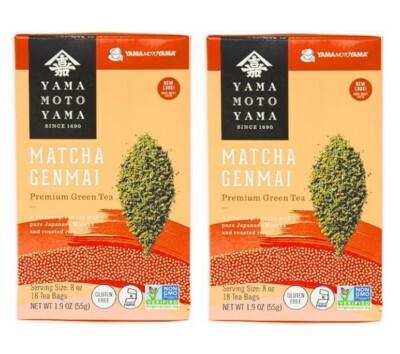 2 BOX Japanese Yamamotoyama Matcha Genmai Premium Green Tea (Total 36 Tea Bags)