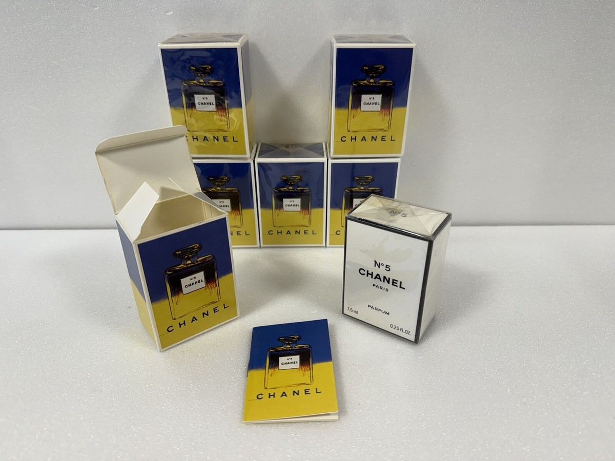 CHANEL No 5 Parfum 6 x 7.5ml Andy Warhol Vintage 1997 New FREE