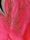 NWT GK Elite Coral Pink/Black Rhinestone Gymnastics Competition Leotard AXS — photo 3
