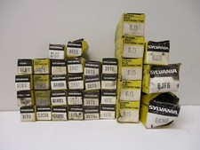 SYLVANIA ELECTRONIC TUBE VINTAGE, LOT OF 34 MIXED, SEE DESC FOR P/N AND QTY