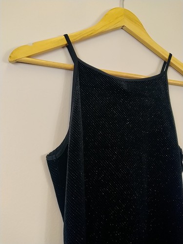 Top Shop Black Shimmer Dress Size UK 10 Velvety Feel New With Tags RRP £36 - Picture 6 of 12