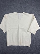 Wilfred Free Aritzia Pullover Sweater Women's 1 Beige 3/4 Sleeve V-Neck Knit Top