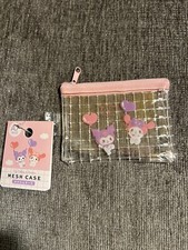 Sanrio My Melody And Kuromi Mesh Case Zipper Pouch Coin Purse Wallet USA Seller