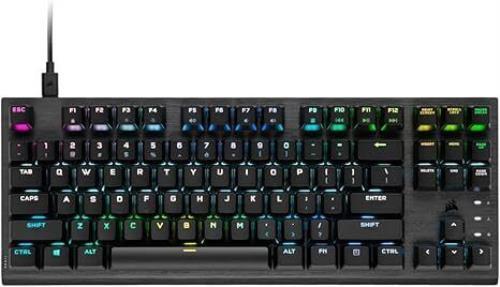 Corsair K60 RGB TKL RGB Tenkeyless optisch-mechanische kabelgebundene Gaming Tastatur - Bild 1 von 4