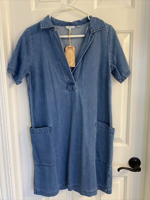 NWT Fat Face Cora Denim Dress Size US