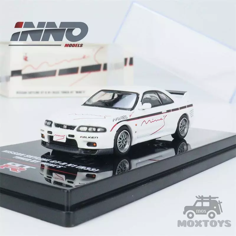 INNO 1:64 NISSAN SKYLINE GTR N1 R33 Tuned By MINE‘S White Model CAR