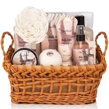 Luxury Spa Basket For Women (Aqua Elegante) - Bath Set With Coconut & Vanilla