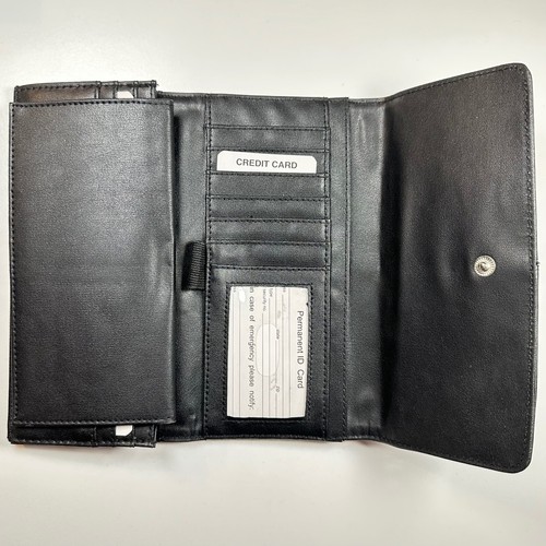 Echtleder Damen Tri-Fold Geldbörse Druckknopfverschluss Clutch Elegant *2 Größen* - Bild 24 von 48