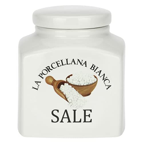 LA PORCELLANA BIANCA - Barattolo Porcellana decorato Sale Conserva (W0m)