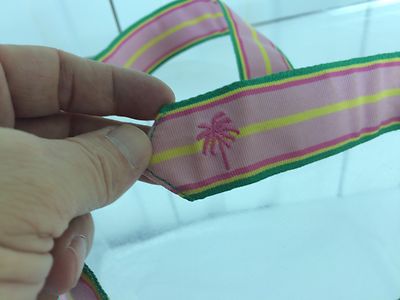Lilly Pulitzer Sz M Belt Fabric Pink Green Yellow Stripes | eBay display picture 1