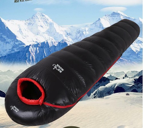 1800g-3000g Entendaunen Thermo Mumienschlafsack 0°-45°C Winter Camping Wandern - Bild 1 von 22