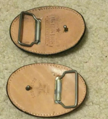 GENUINE LEATHER OSTRICH SKIN WESTERN BELT BUCKLE LOS ALTOS BOOT CO. (NICE) - Picture 4 of 6