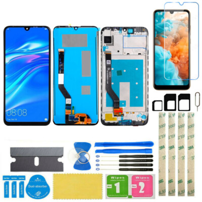 For Huawei Y7 2019 DUB-LX1 Lcd Display Touch Screen Digitizer Assembly + Frame