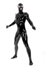 Latex Rubber Black Handsome Suit Bodysuit Catsuit With Mask Size XS-XXL