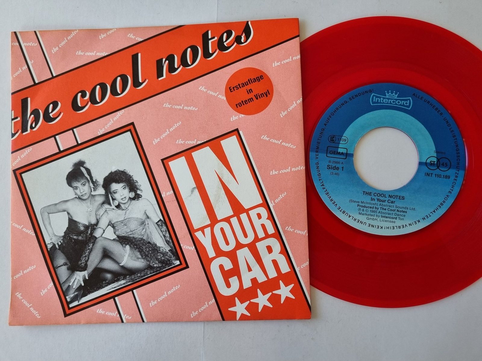 The Cool Notes - In your car 7'' Vinyl Germany RED VINYL