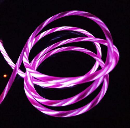 LED flowing Light Up USB Sync Charger Data Cable Charging Cord For Type-C iPhone - Picture 15 of 24