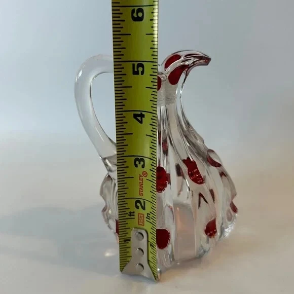 VTG Ruby Stained Victorian Glass Broken Column Cruet Small Pitcher No Cap HTF - Image 2 of 4