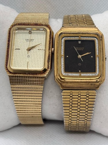 2 Orient Quartz Vintage Watches Origianl Japanese Made 29mm Analog - Picture 3 of 17