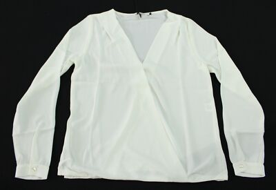 Three Eighty Two Women's Long Sleeve Sienna Surplice Top AN3 Ivory Size XS NWT