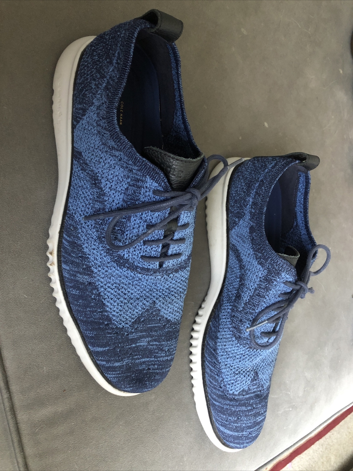 SAOLA Cole Haan 2.ZeroGrand punta alare foderata laser blu uomo taglia 11M (u