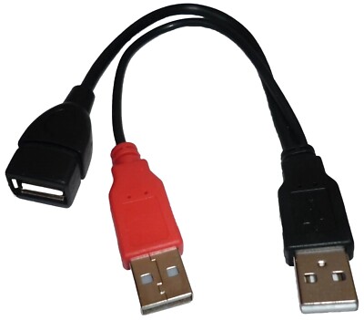 USB 2.0 Y-Kabel Adapter 20cm Strom Daten Delock 65306 2x A Stecker an A Buchse