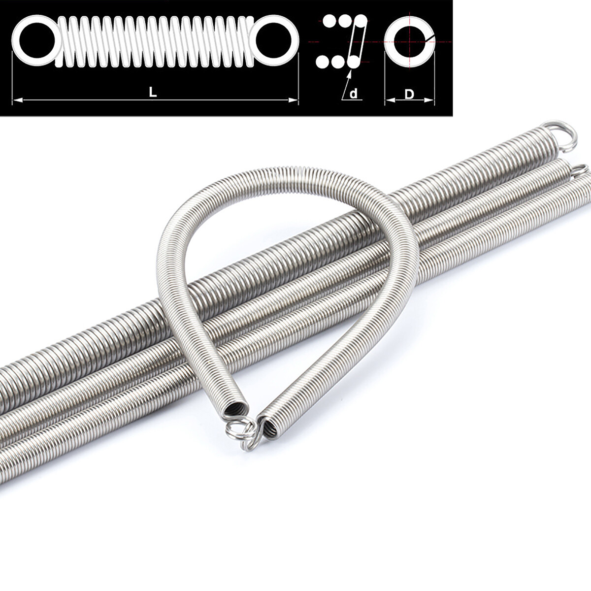 Stainless Steel L-Shape Expansion Springs 1.5mm A2 304 Wire