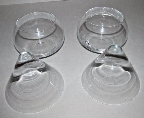 Vintage Caviar Servers Or Stemless Martini Glasses w/Chiller Set of 2 (TB3) - Picture 2 of 2