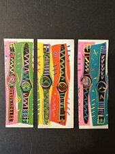 Vintage 6  Hallmark 1992 NEON FLORESCENT WATCH STICKERS / Swatch Warhol Looking