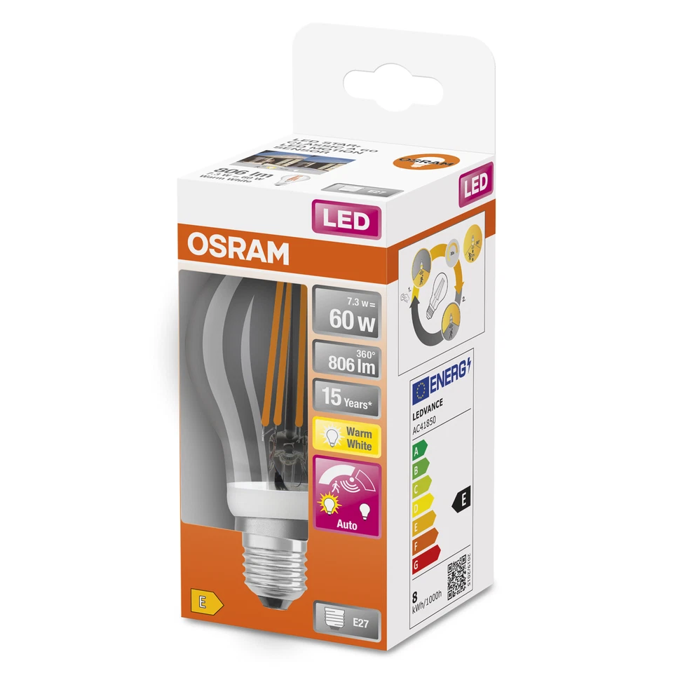 OSRAM Star+ LED-Lampe mit Bewegungssensor für E27-Sockel, Filament-Optik - Bild 2 von 3