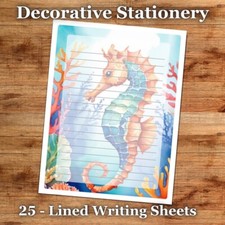 25 Sheets Decorative Paper Letter Writing Paper Color Stationery - Sea Life 040