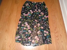 Express Black Floral Skirt Size 2