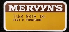 Mervyn's Charge Card  cc384 Princess Size