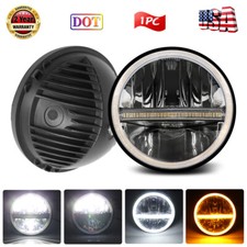 7 Round Halo Led Headlight Hilow Drl Beam Dot For Jeep Wrangler Jk Tj Lj Cj