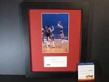 BILLY CUNNINGHAM (HOF) SIGNED AUTOGRAPHED CUT WITH FRAMED MAT PHOTO 76ERS PSA