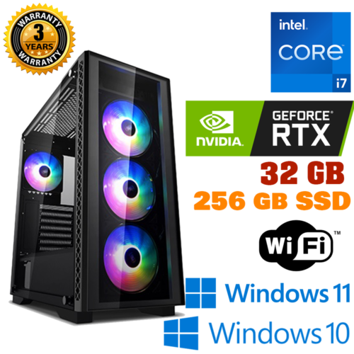 Intel i7 9700 8 Cores| RTX 3050 8GB| 32GB RAM| 256GB SSD| Gaming PC/Computer - Picture 1 of 13