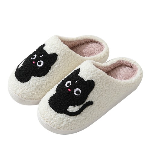 Funny Cotton Slippers Winter Warm Women Men Cartoon Slippers