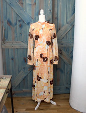 1970s Vintage Psychedelic Floral Maxi Dress Size Medium Large