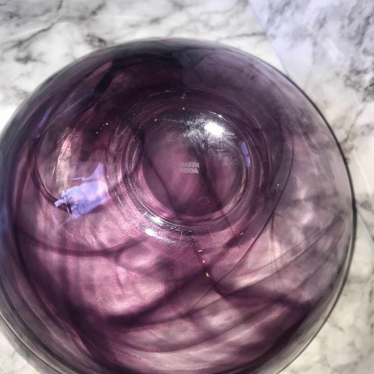 コスタボダ　KOSTA BODA 器　パープル Stunning Kosta Boda bowl, Purple blown glass Kosta boda bowl
