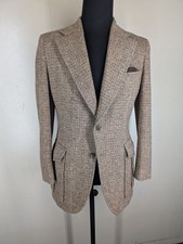 Paul Stuart Rare Made In USA Vintage Tweed 100 Wool Suit Fit 38 -39 Long