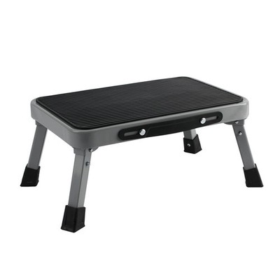 1-Step 330lbs Capacity Folding Metal Step Stool, Portable Step Ladder, Non-Sl...