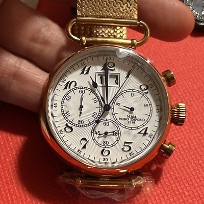 CHRONOGRAPH WATCH m&m PRImO EmPORIO  #9 Quartz  Rosegold