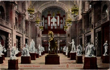 Vintage Postcard Glasgow Scotland Art Gallery Interior With Sculptures