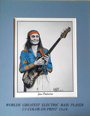 COOKS ART GALLERY JACO PASTORIUS ORIGINAL 1/1 COLOR ON PRINT 11x14