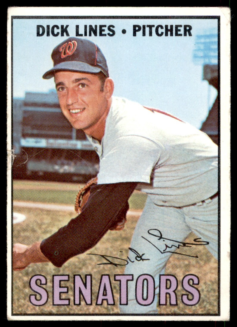 1967 TOPPS DICK LINES RC WASHINGTON SENATORS #273 VG+