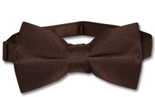 Vesuvio Napoli Boys BOWTIE Solid CHOCOLATE BROWN Color Youth Bow Tie