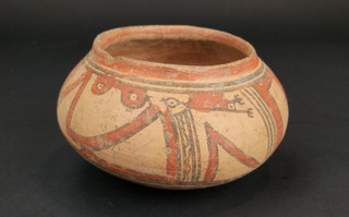 Antique Native American Zuni Polychrome Pottery Olla Pot Bowl 19th C. Rare