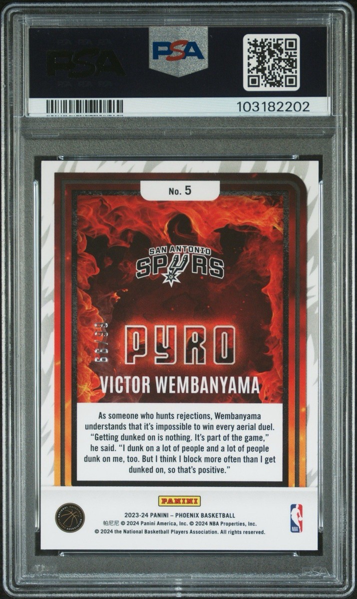 🔥 2023 PANINI PHOENIX PYRO PINK VICTOR WEMBANYAMA RC ROOKIE 66/99