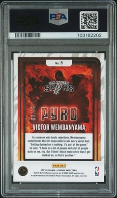 🔥 2023 PANINI PHOENIX PYRO PINK VICTOR WEMBANYAMA RC ROOKIE 66/99