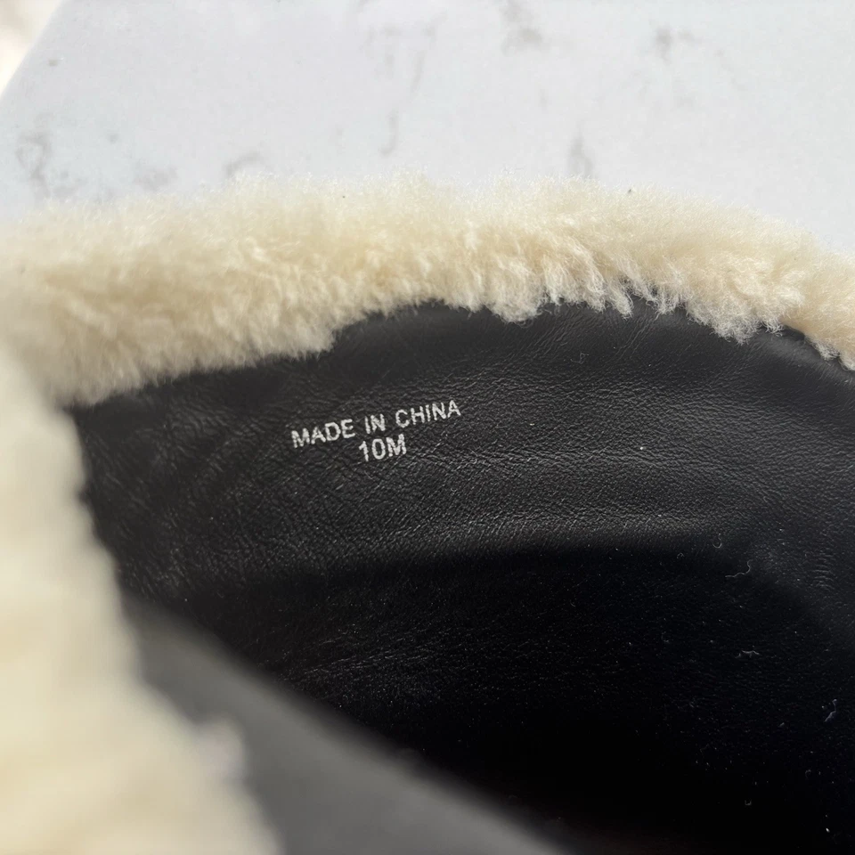 Kate Spade NY Mujer’s Sandy Cuero Negro Sherling Botines 10 M Foto 3 de 4